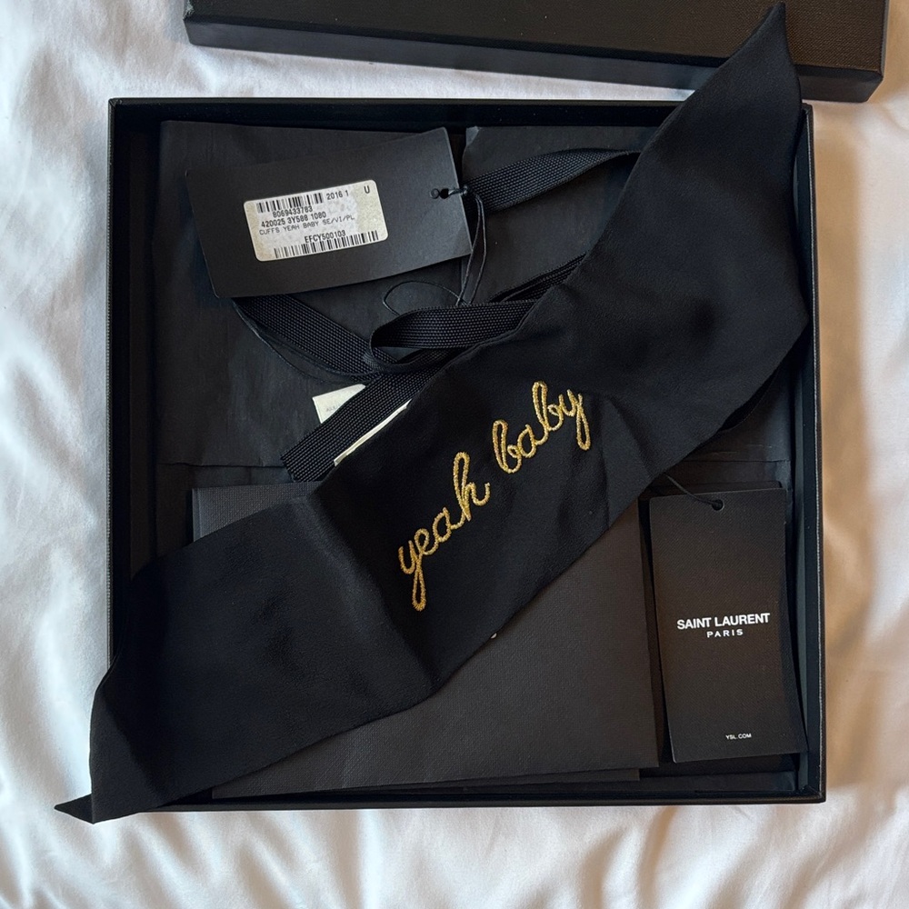 Saint Laurent Black with Gold Embroidery cuff